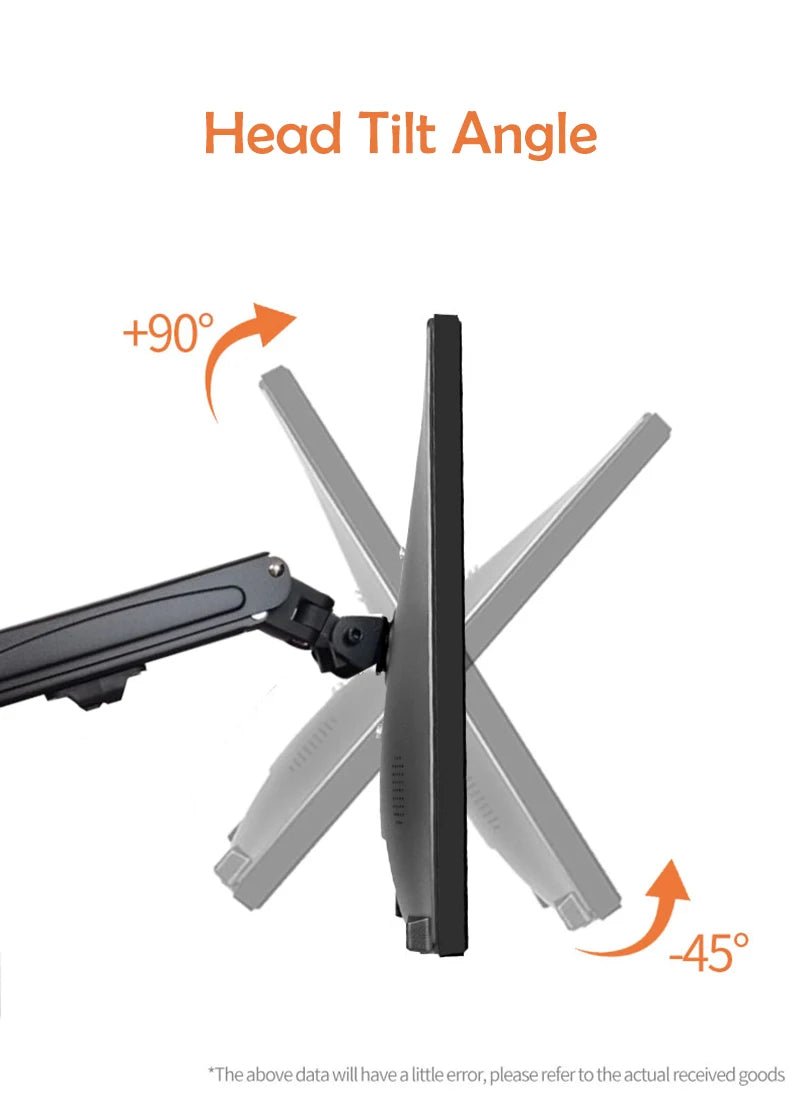 Support d’Écran à Bras Articulé Hyvarwey 17" à 27" avec Ressort à Gaz – Réglable à 360° - Maison du portable