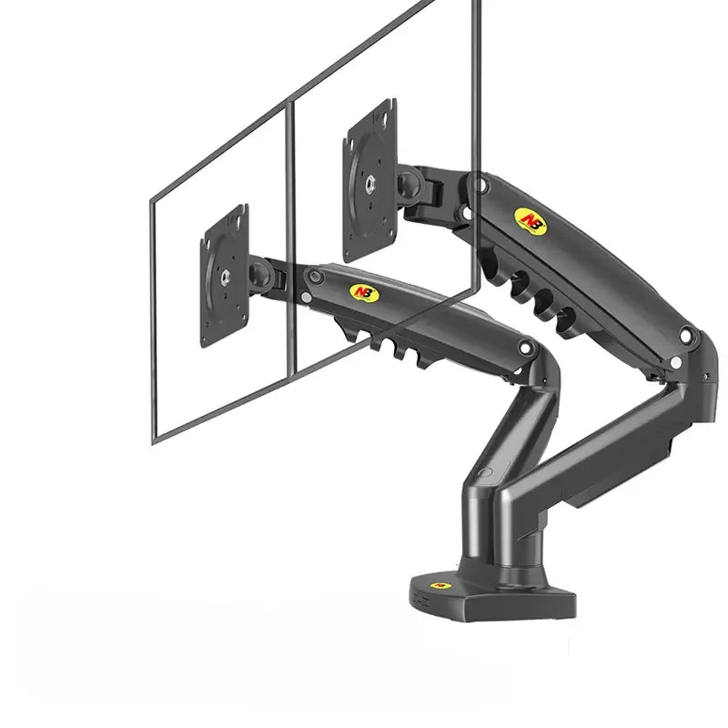 Support Double Écran 17" - 27" avec Bras Articulé à Ressort à Gaz - NORTHBAYOU F160, VESA 75x75/100x100 mm, Charge 4.4 - 19.8 lbs - Maison du portable