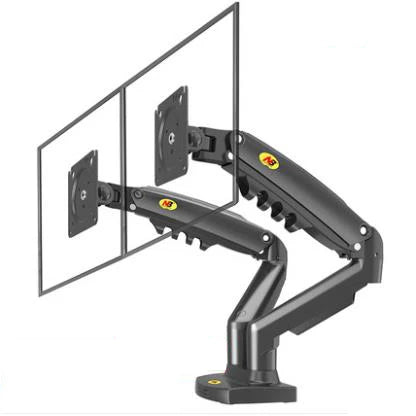 Support Double Écran 17" - 27" avec Bras Articulé à Ressort à Gaz - NORTHBAYOU F160, VESA 75x75/100x100 mm, Charge 4.4 - 19.8 lbs - Maison du portable
