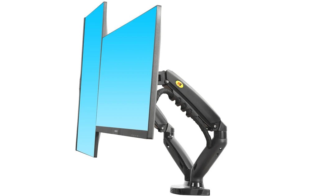 Support Double Écran 17" - 27" avec Bras Articulé à Ressort à Gaz - NORTHBAYOU F160, VESA 75x75/100x100 mm, Charge 4.4 - 19.8 lbs - Maison du portable