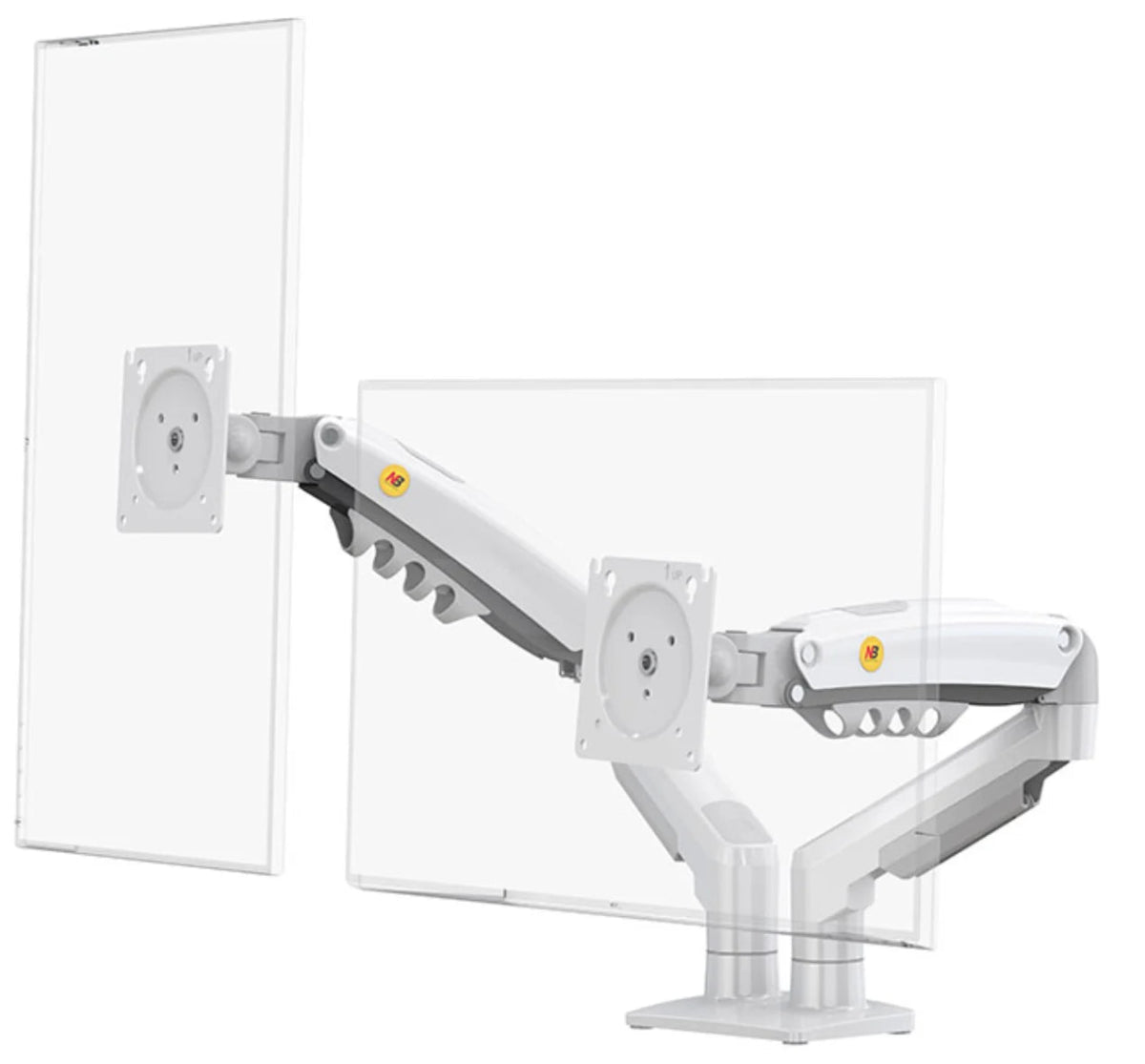 Support Double Écran 17" - 27" avec Bras Articulé à Ressort à Gaz - NORTHBAYOU F160, VESA 75x75/100x100 mm, Charge 4.4 - 19.8 lbs - Maison du portable